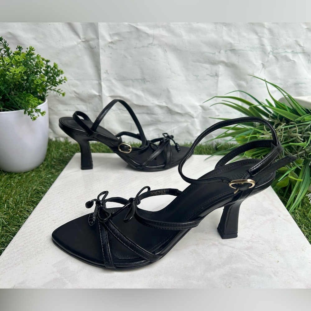 0233 - ALOHAS Black Strappy Heels - Picture 6 of 16